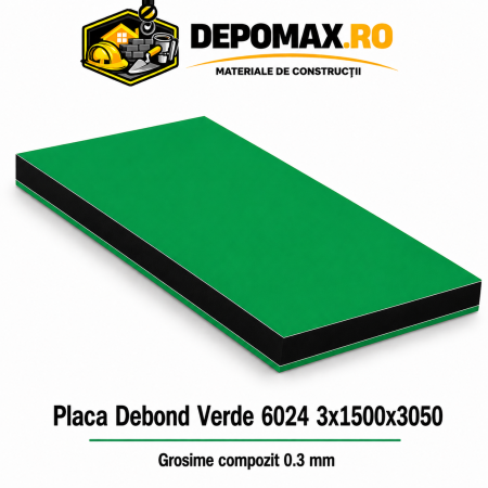 Placa BOND Verde 6024 3mm, 1500x3050mm, aluminiu 0.3mm